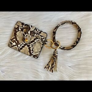 Bracelet Keychain Card Holder Leather Tassel